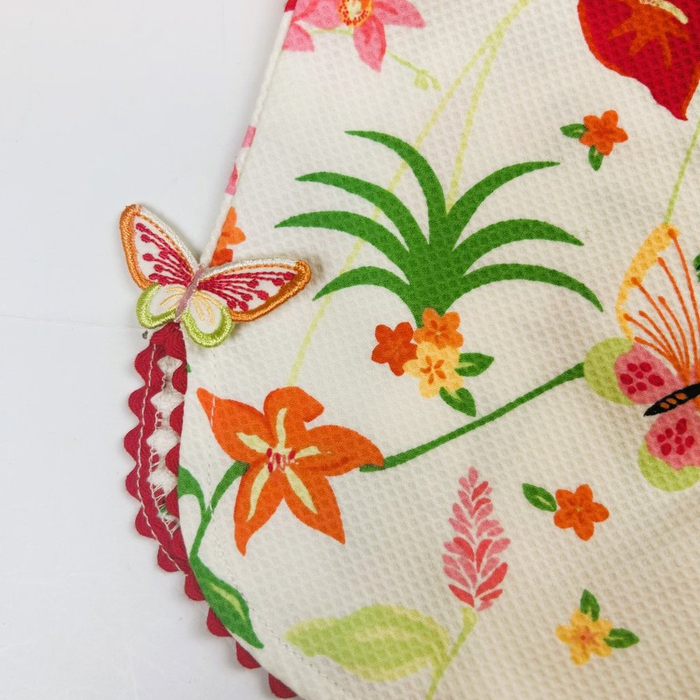 NWT Gymboree Girl Paradise Print Capri, Embroidered Hibiscus Top & Hat 12-18 Mon - Picture 5 of 12